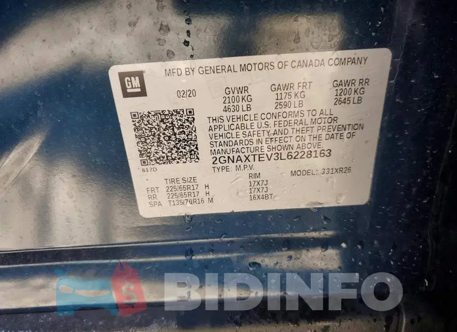 2GNAXTEV3L6228163 Photo# 13