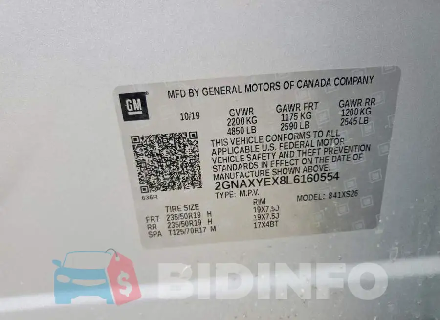 2GNAXYEX8L6160554 Photo# 13