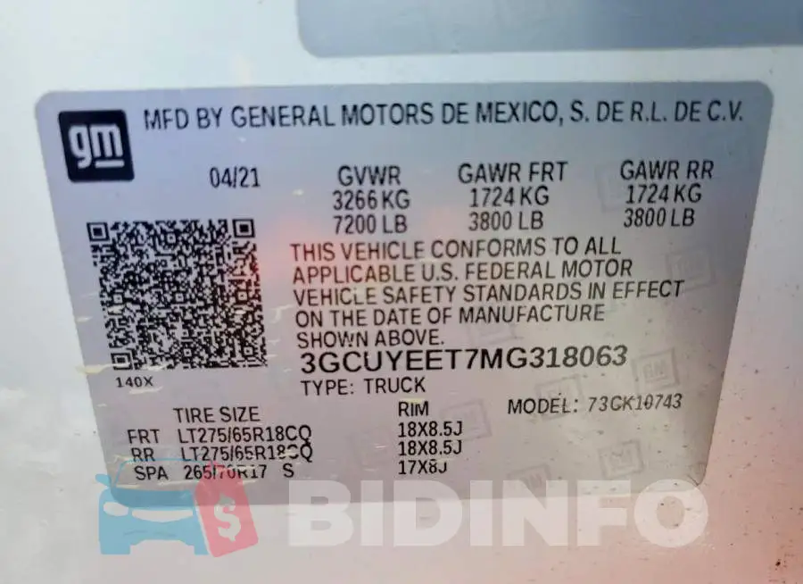 3GCUYEET7MG318063 Photo# 13