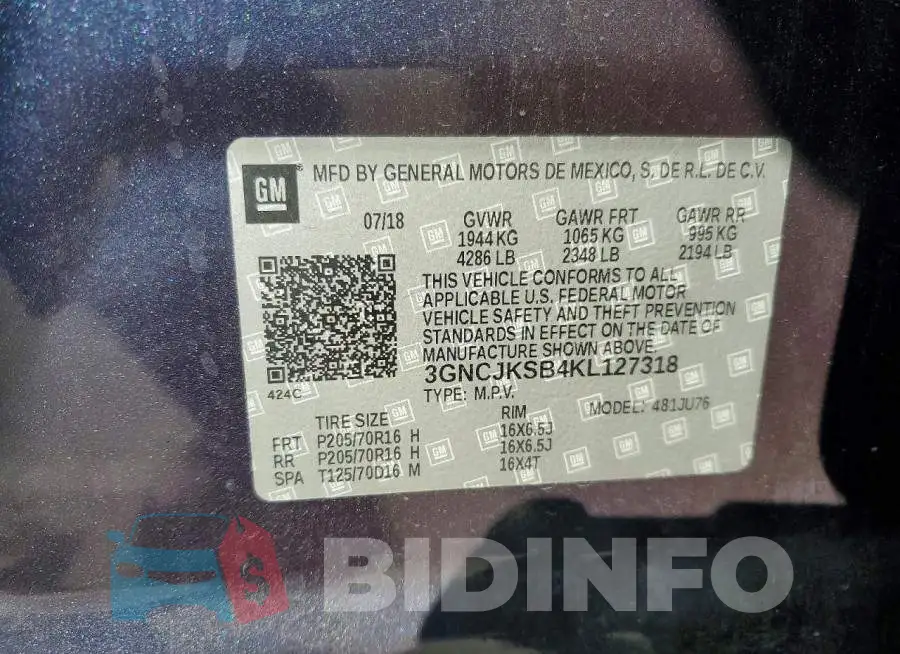 3GNCJKSB4KL127318 Photo# 12
