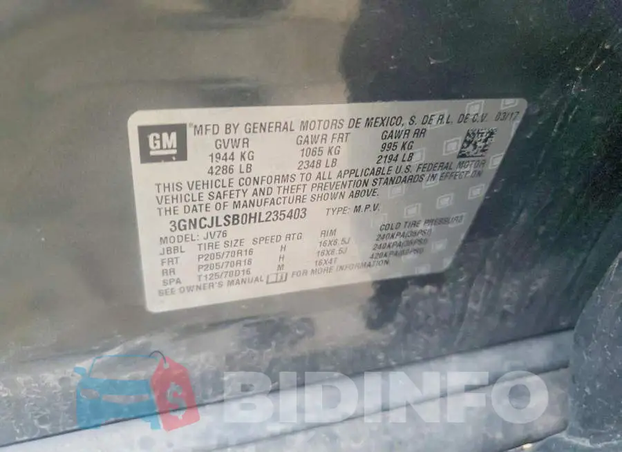 3GNCJLSB0HL235403 Photo# 12