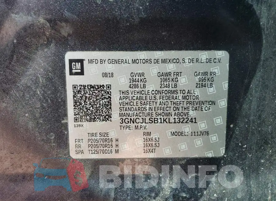 3GNCJLSB1KL132241 Photo# 13