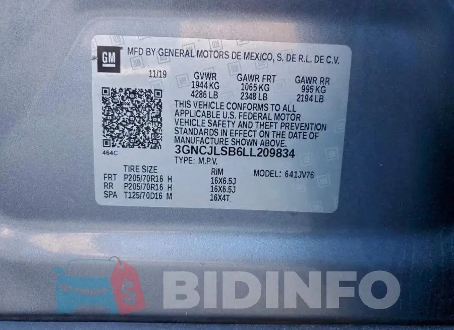 3GNCJLSB6LL209834 Photo# 12