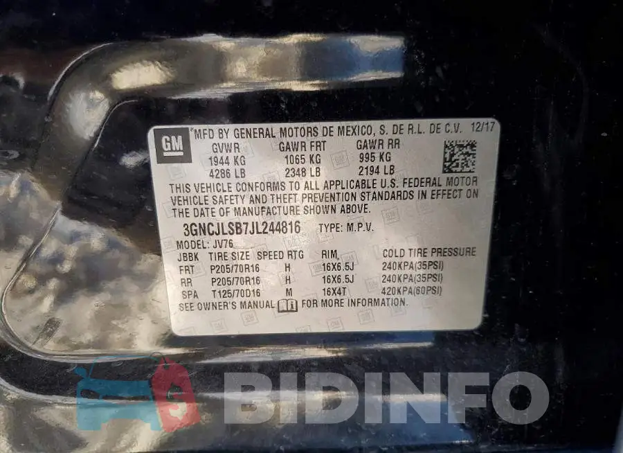 3GNCJLSB7JL244816 Photo# 13