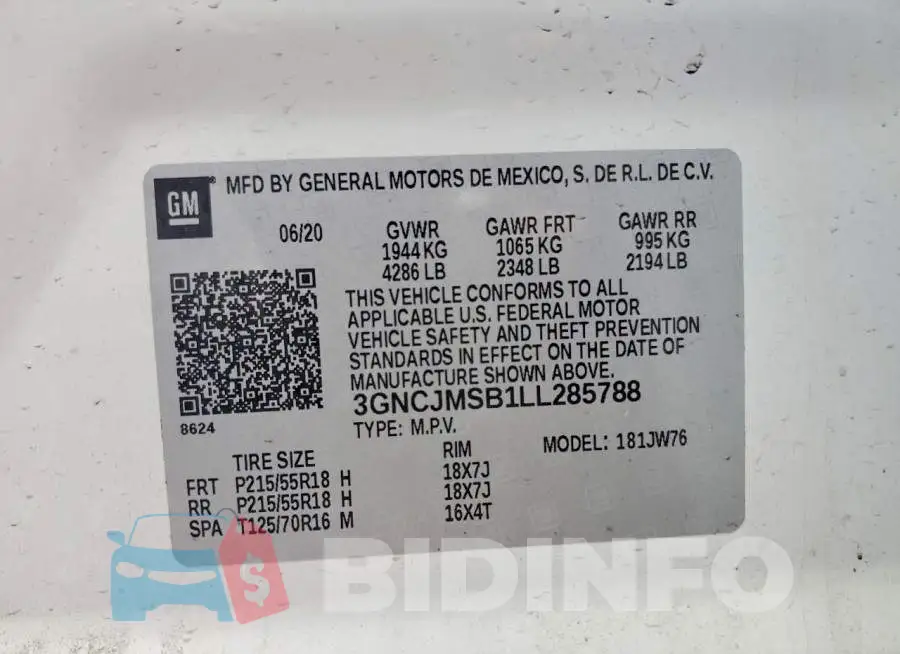 3GNCJMSB1LL285788 Photo# 13
