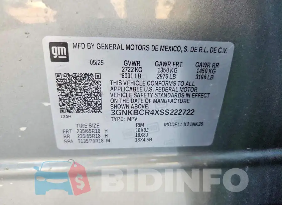 3GNKBCR4XSS222722 Photo# 13