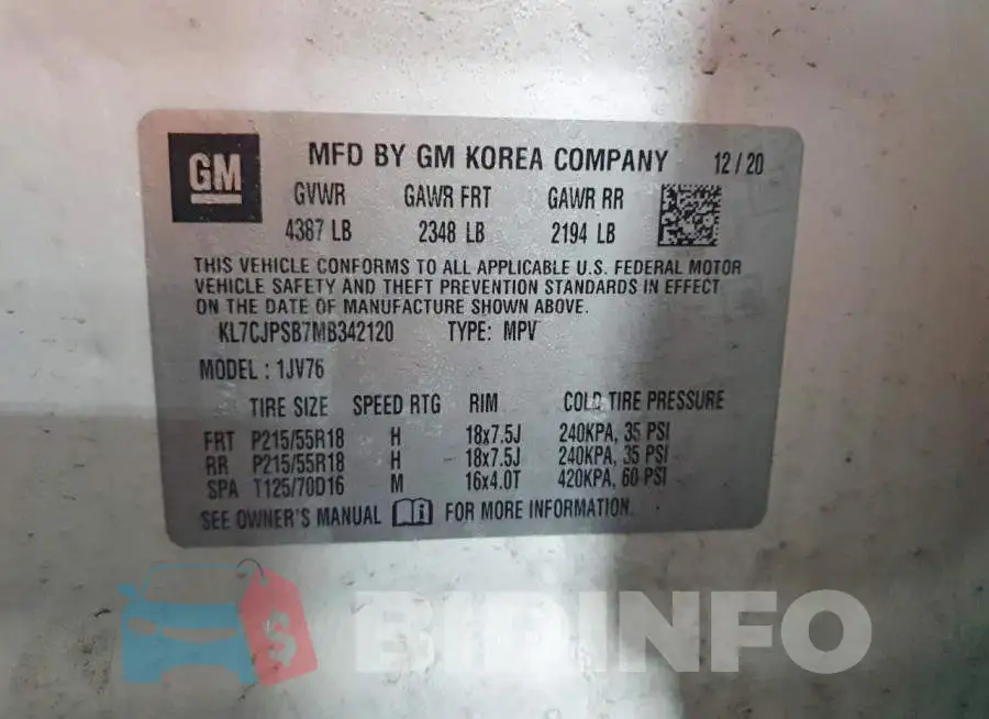 KL7CJPSB7MB342120 Photo# 13