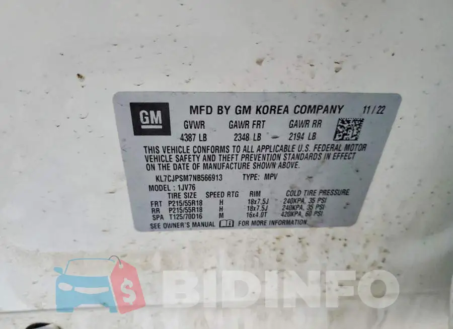 KL7CJPSM7NB566913 Photo# 13