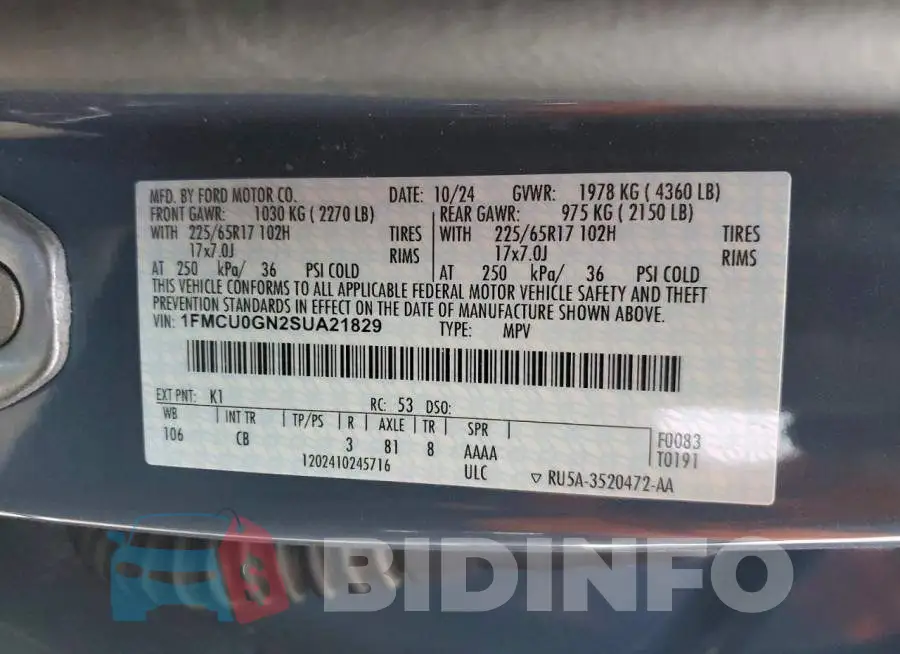 1FMCU0GN2SUA21829 Photo# 13