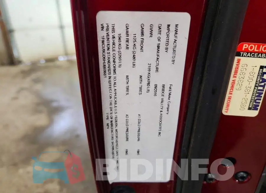 1FMCU9GD6HUB69681 Photo# 13