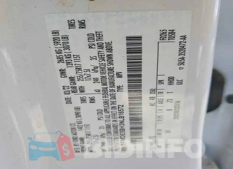 1FMDE5BH3NLB16572 Photo# 12