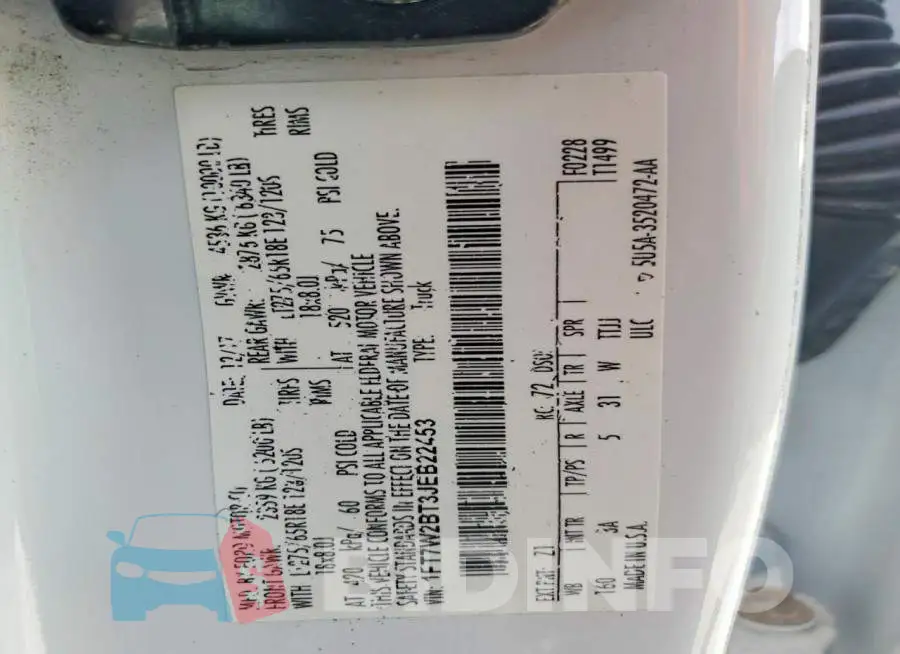1FT7W2BT3JEB22453 Photo# 12