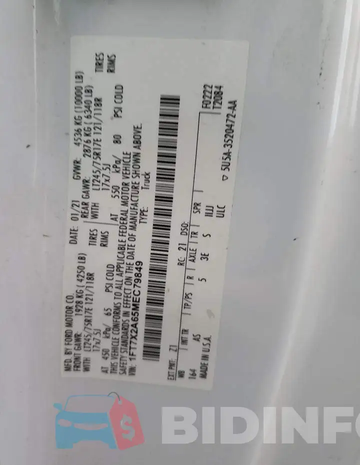 1FT7X2A65MEC79849 Photo# 12