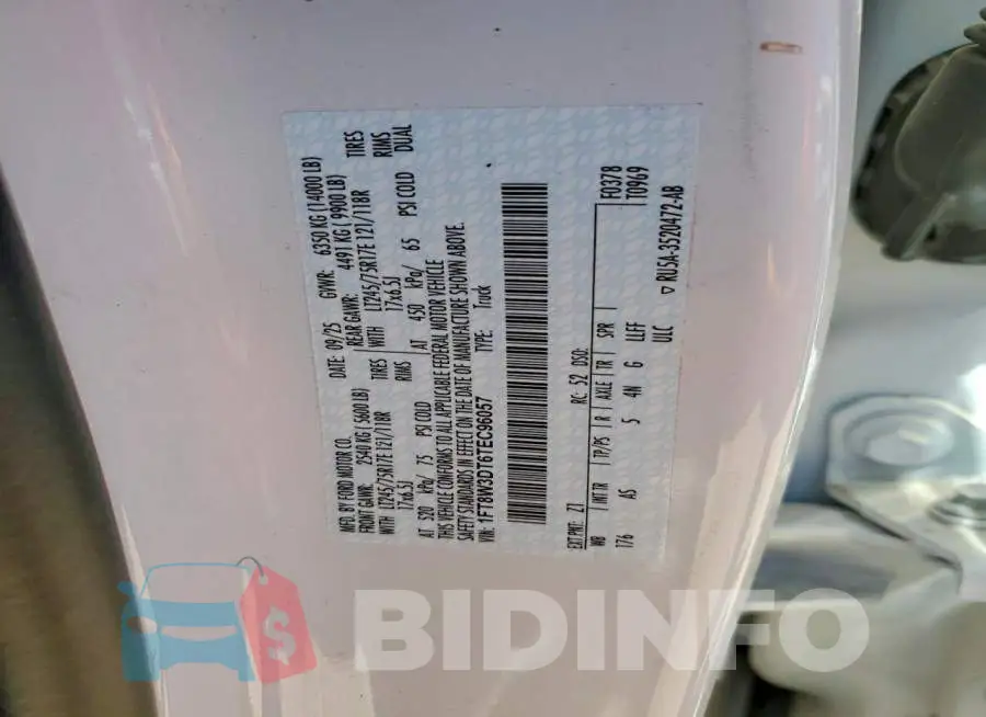 1FT8W3DT6TEC96057 Photo# 12