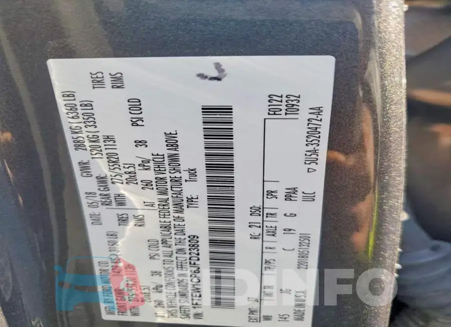 1FTEW1CP6JFD23809 Photo# 12