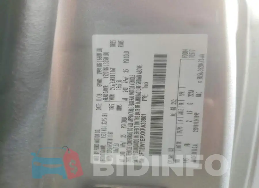 1FTEW1EPXKFA33801 Photo# 12
