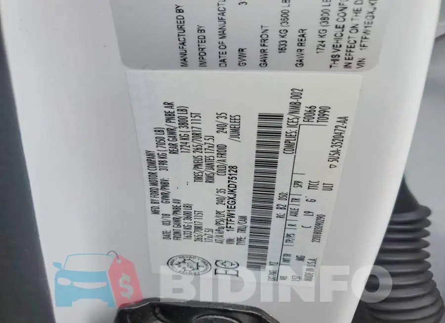 1FTFW1EGXJKD75128 Photo# 12