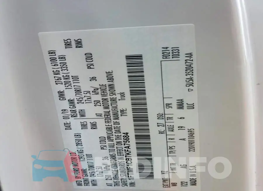 1FTMF1CB7KFA75684 Photo# 12