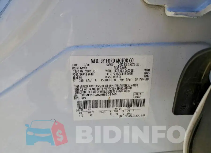 2FMPK3G92HBB02548 Photo# 13