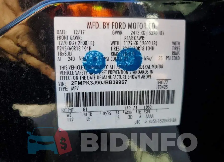 2FMPK3J90JBB39967 Photo# 13