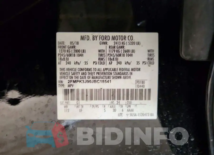 2FMPK3J90JBC18541 Photo# 13