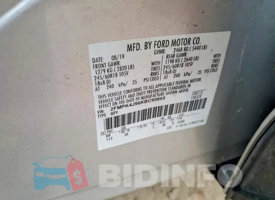 2FMPK4J96KBC60865 Photo# 12