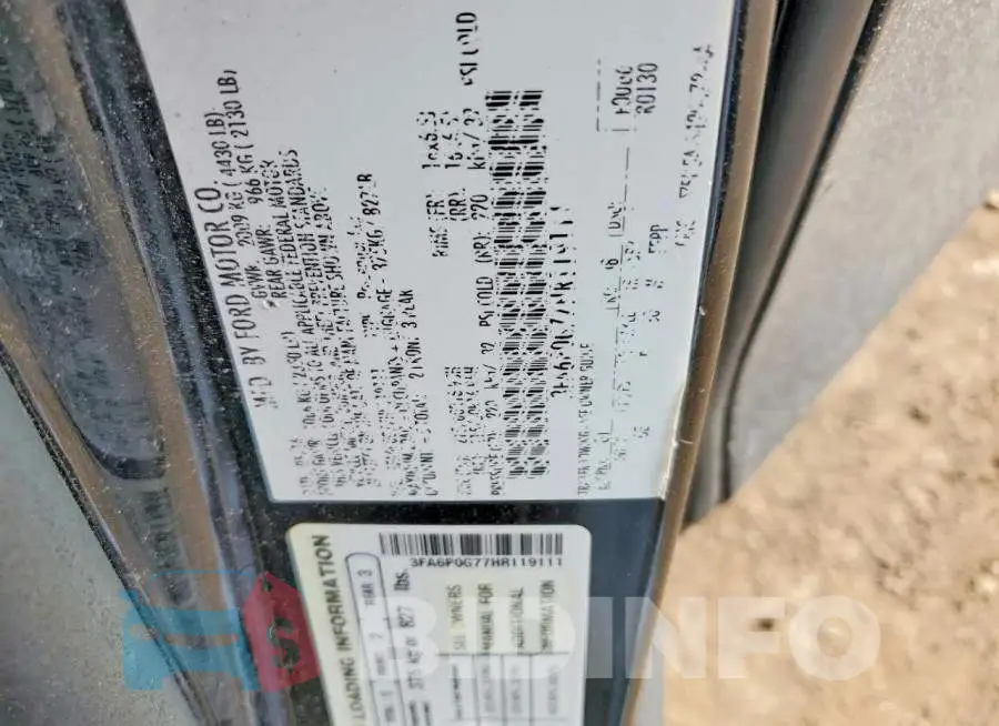 3FA6P0G77HR119111 Photo# 12