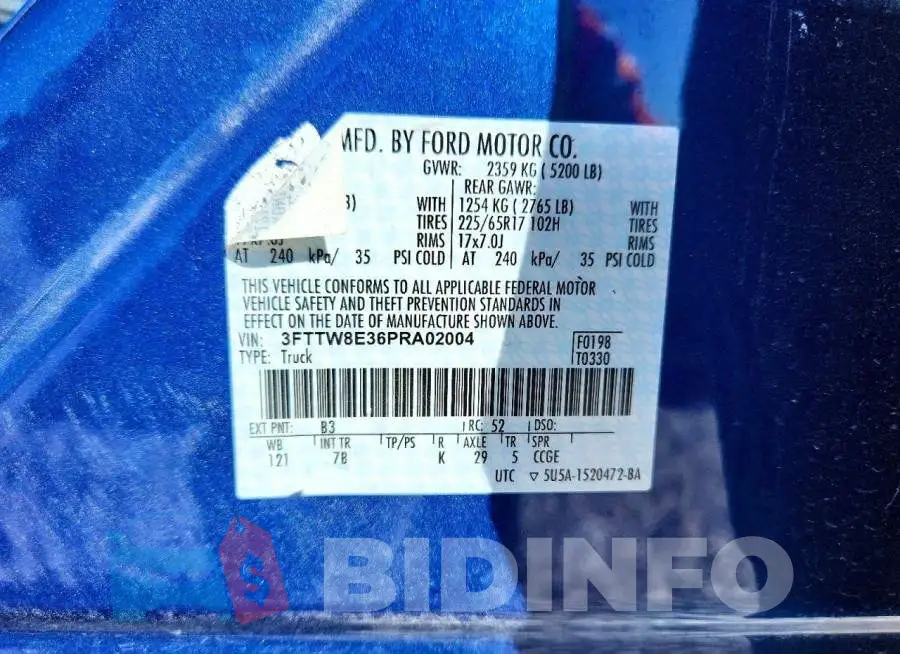 3FTTW8E36PRA02004 Photo# 13