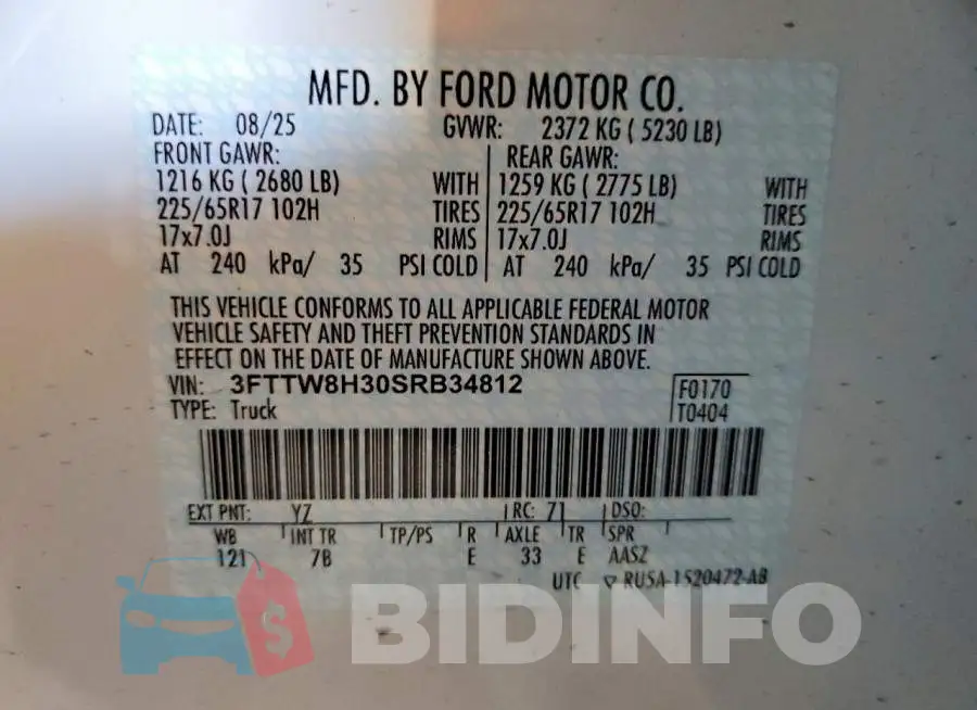 3FTTW8H30SRB34812 Photo# 12
