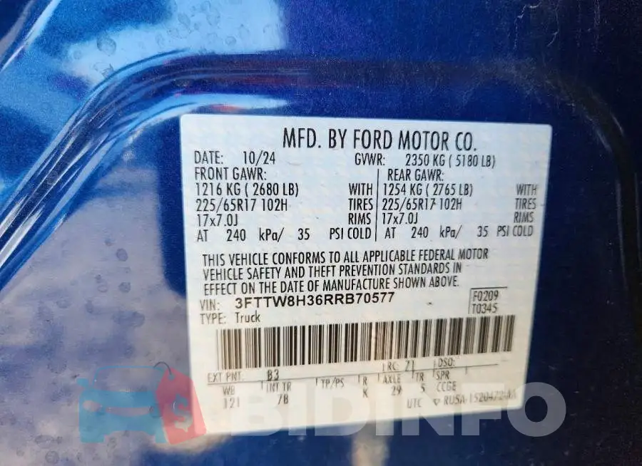 3FTTW8H36RRB70577 Photo# 12