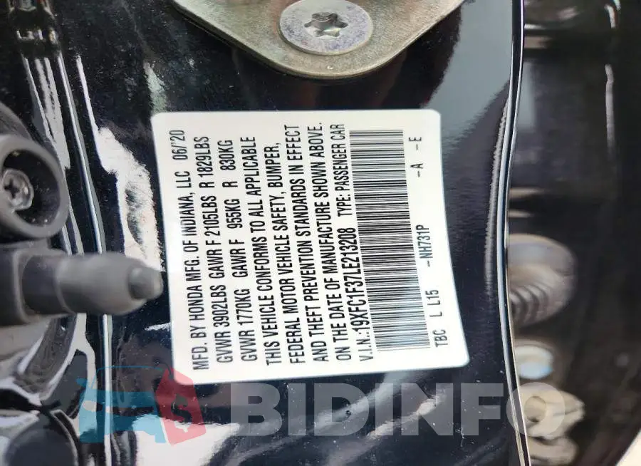 19XFC1F37LE213208 Photo# 12
