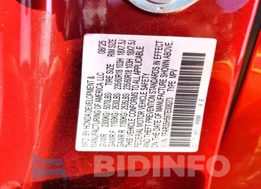 7FARS5H56TE008273 Photo# 13