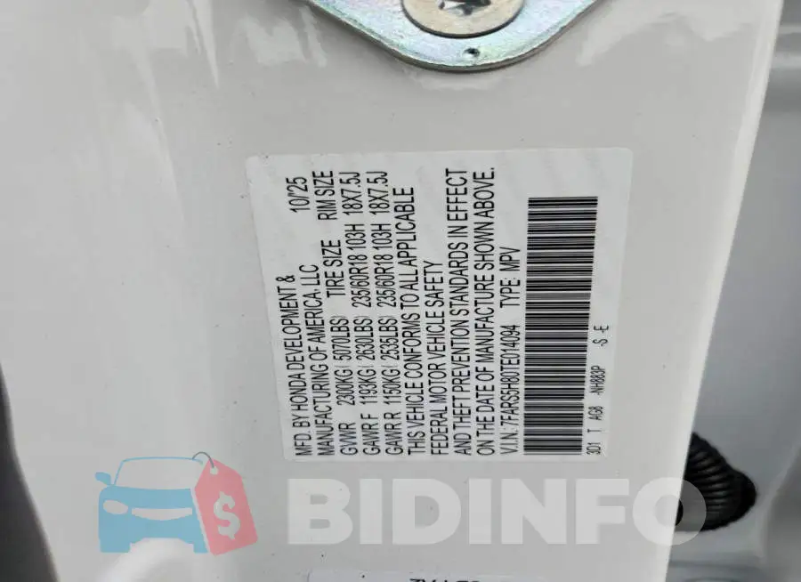 7FARS5H80TE014094 Photo# 14