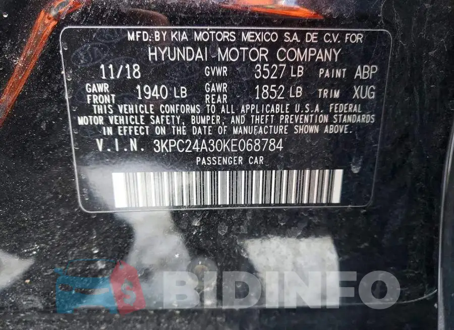 3KPC24A30KE068784 Photo# 12