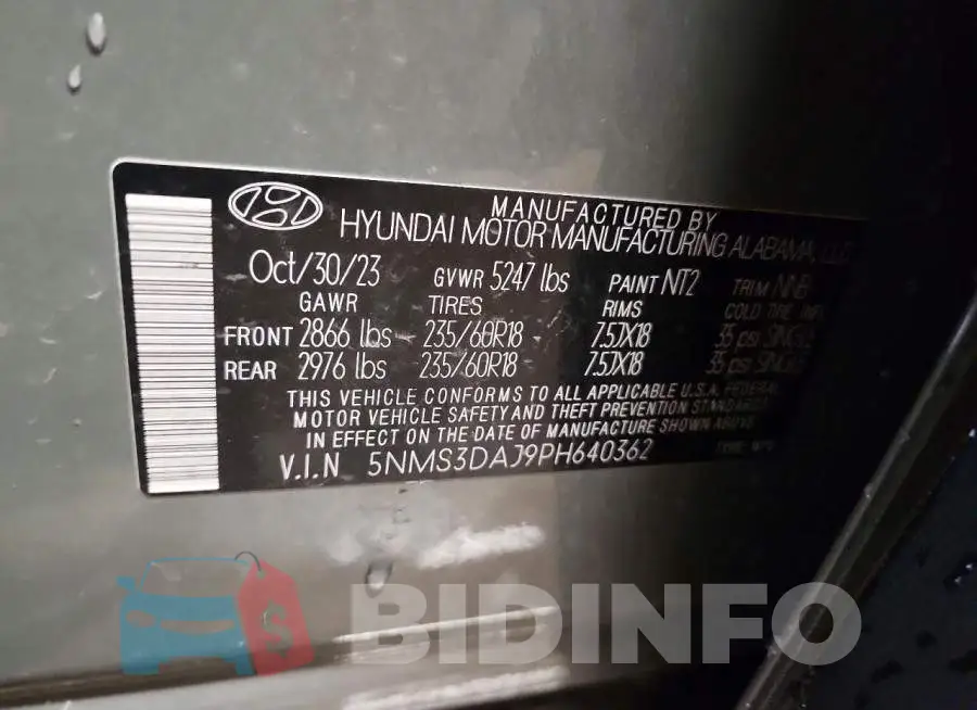 5NMS3DAJ9PH640362 Photo# 14