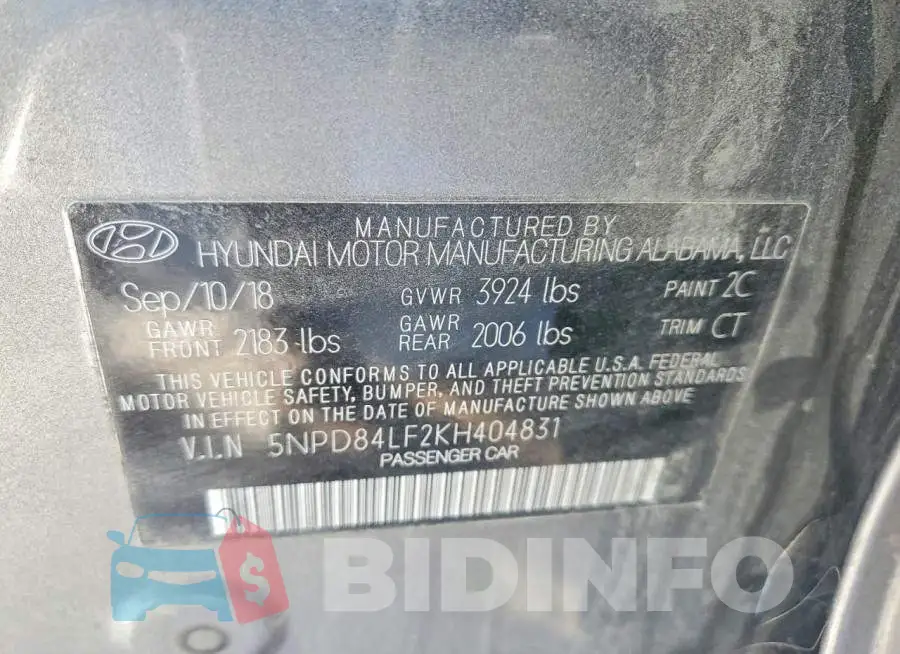 5NPD84LF2KH404831 Photo# 12