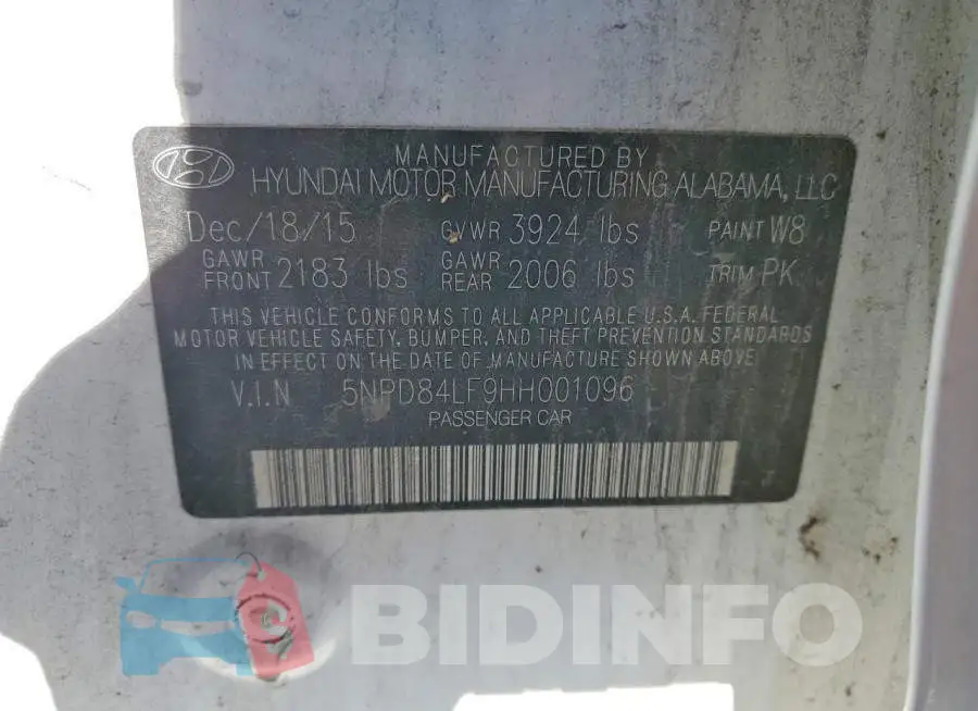 5NPD84LF9HH001096 Photo# 13