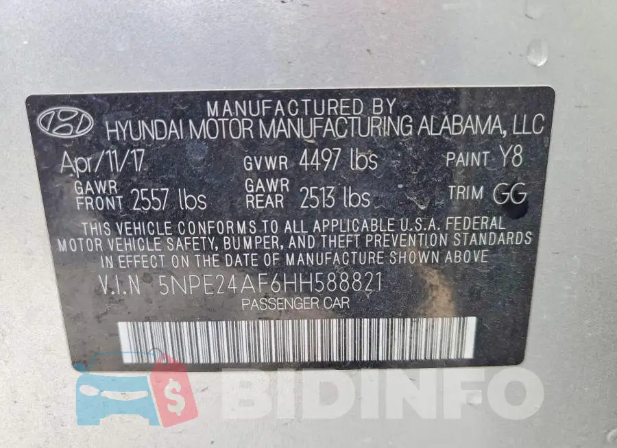 5NPE24AF6HH588821 Photo# 13