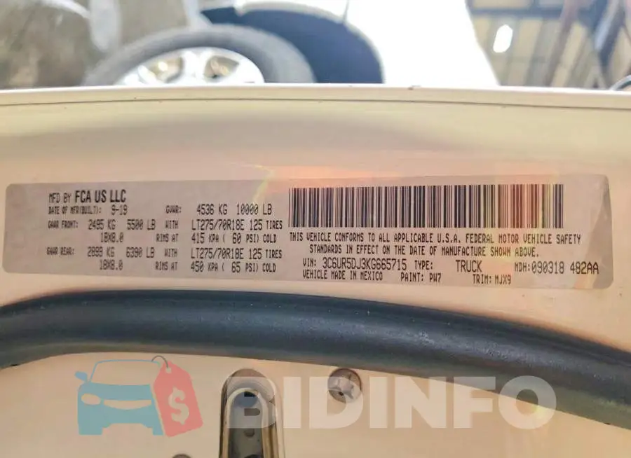 3C6UR5DJ3KG665715 Photo# 12