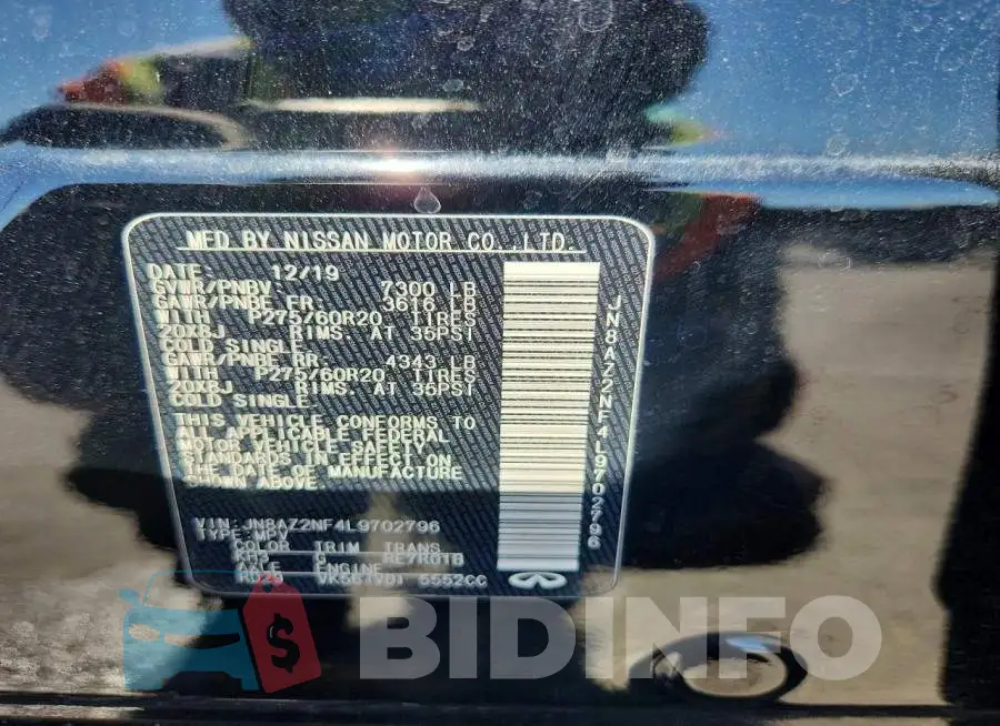 JN8AZ2NF4L9702796 Photo# 13