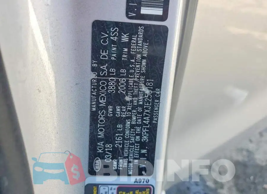 3KPFL4A7XJE250181 Photo# 12