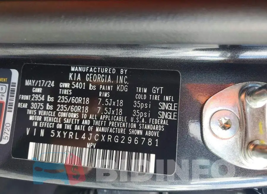 5XYRL4JCXRG296781 Photo# 12