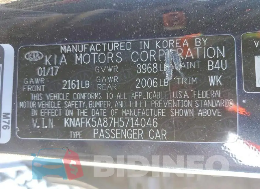 KNAFK5A87H5714046 Photo# 13