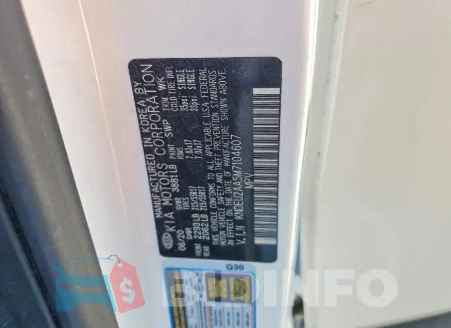 KNDEU2AA5M7104607 Photo# 13