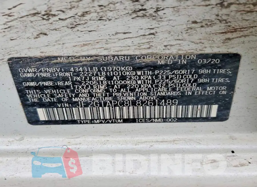 JF2GTAPC8L8261489 Photo# 12