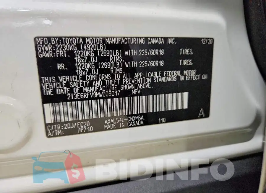 2T3E6RFV9MW009017 Photo# 13