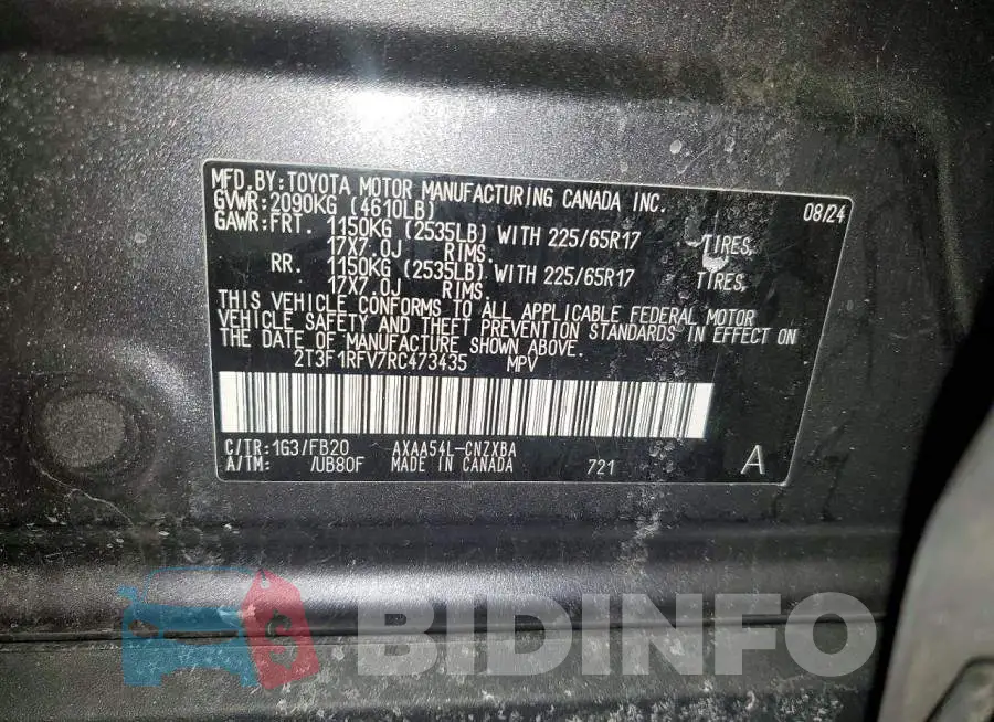 2T3F1RFV7RC473435 Photo# 13