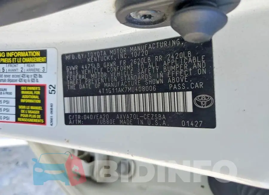 4T1G11AK7MU408006 Photo# 12