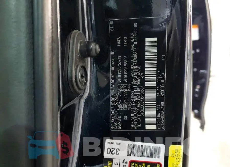 5TDDZ3DC7JS190567 Photo# 14