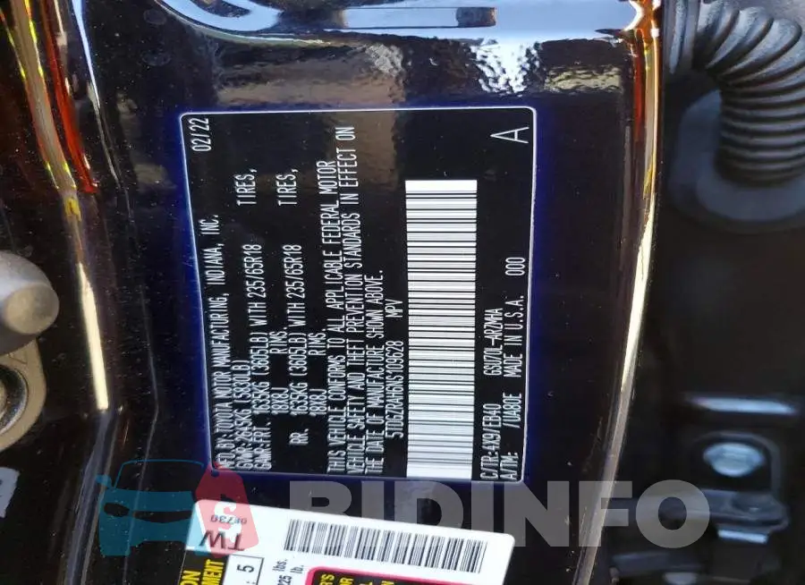 5TDGZRAH6NS109628 Photo# 13